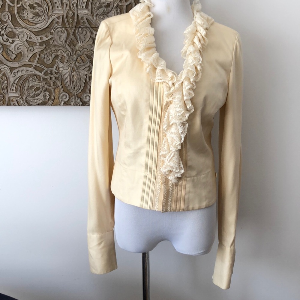 Ralph Lauren blue label ivory silk lace blouse